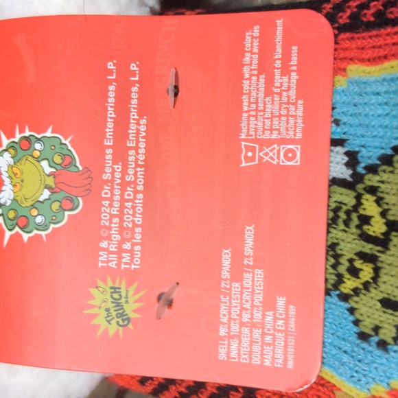 The Grinch Dr. Seuss Reading Socks Slipper Socks Plaid Shoe Size 5-10 - Picture 14 of 15